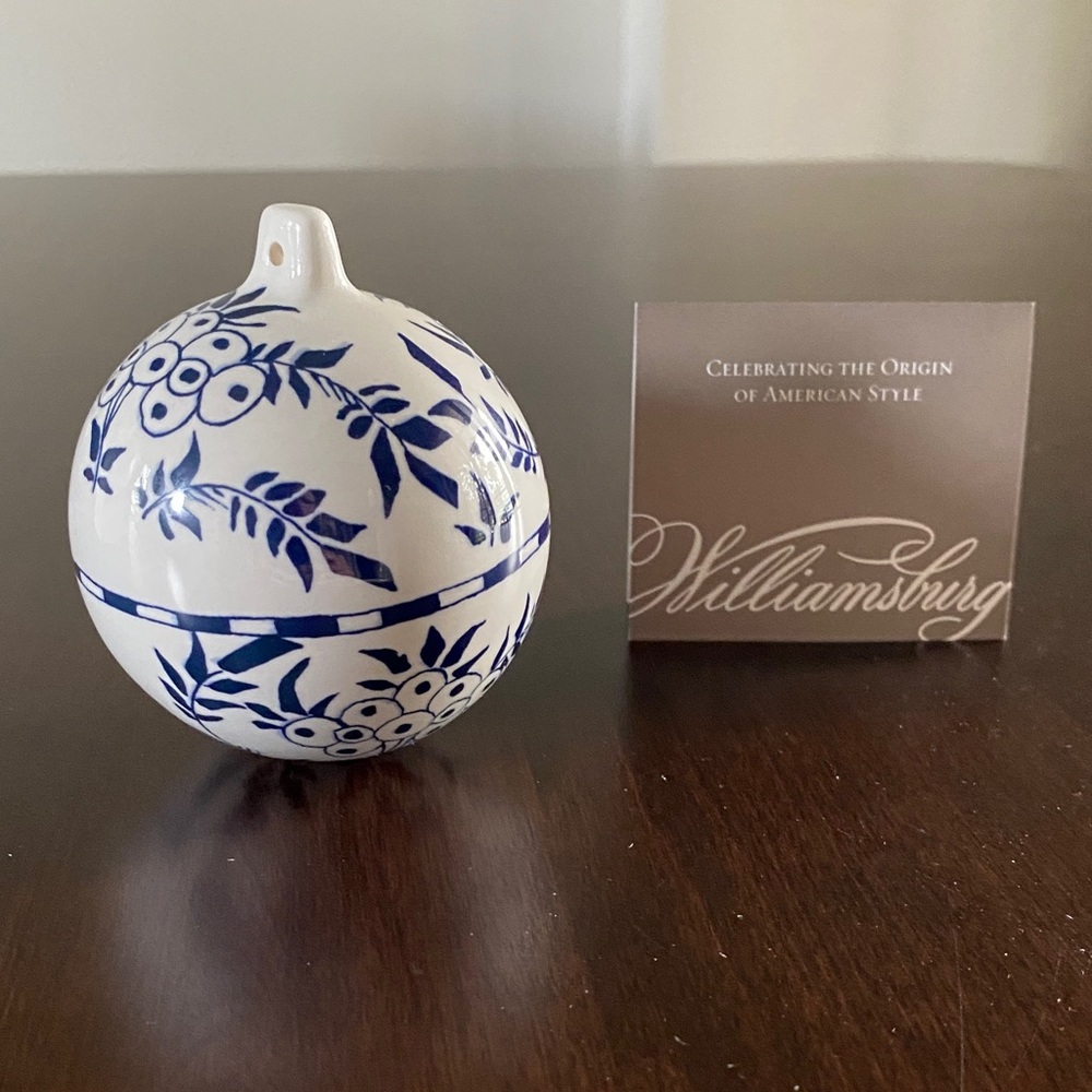 Colonial Williamsburg Mimosa Blossoms Delft Ornament